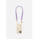 Lanière Sangle Robby 60 cm violet en cordon tressé avec mousquetons dorés 
