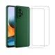 Coque Xiaomi Redmi Note 10 Pro Silicone liquide Vert Foret + 2 Vitres en Verre trempé Protection écran Antichocs