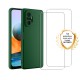 Coque Xiaomi Redmi Note 10 Pro Silicone liquide Vert Foret + 2 Vitres en Verre trempé Protection écran Antichocs