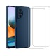 Coque Xiaomi Redmi Note 10 Pro Silicone liquide Bleue Marine + 2 Vitres en Verre trempé Protection écran Antichocs