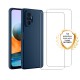 Coque Xiaomi Redmi Note 10 Pro Silicone liquide Bleue Marine + 2 Vitres en Verre trempé Protection écran Antichocs