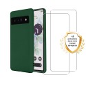 Coque Google Pixel 7 Silicone Liquide Vert Foret + 2 Vitres en verre trempé Protection écran