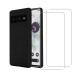 Coque Google Pixel 7 Silicone Liquide Noire + 2 Vitres en verre trempé Protection écran