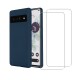 Coque Google Pixel 7 Silicone Liquide Bleue Marine + 2 Vitres en verre trempé Protection écran