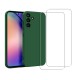 Coque Samsung Galaxy A54 Silicone liquide Vert Foret + 2 Vitres en Verre trempé Protection écran Antichocs