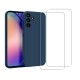Coque Samsung Galaxy A54 Silicone liquide Bleue Marine + 2 Vitres en Verre trempé Protection écran Antichocs
