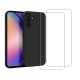 Coque Samsung Galaxy A54 Silicone liquide Noire + 2 Vitres en Verre trempé Protection écran Antichocs