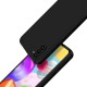 Coque Samsung Galaxy A41 Silicone liquide Noire + 2 Vitres en Verre trempé Protection écran Antichocs