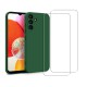 Coque Samsung Galaxy A14 Silicone liquide Vert Foret + 2 Vitres en Verre trempé Protection écran Antichocs