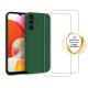 Coque Samsung Galaxy A14 Silicone liquide Vert Foret + 2 Vitres en Verre trempé Protection écran Antichocs