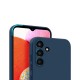Coque Samsung Galaxy A14 Silicone liquide Bleue Marine + 2 Vitres en Verre trempé Protection écran Antichocs