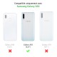 Coque Samsung Galaxy A50 Antichoc coins renforcés Silicone + 2 Vitres en verre trempé Protection écran
