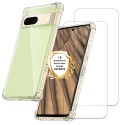 Coque Google Pixel 7A Antichoc coins renforcés Silicone + 2 Vitres en verre trempé Protection écran