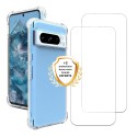 Coque Google Pixel 8 Pro Antichoc coins renforcés Silicone + 2 Vitres en verre trempé Protection écran