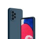 Coque Samsung Galaxy A52 Silicone liquide Bleue Marine + 2 Vitres en Verre trempé Protection écran Antichocs