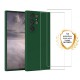Coque Samsung Galaxy S23 Ultra Silicone liquide Verte + 2 Vitres en Verre trempé Protection écran Antichocs