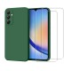 Coque Samsung Galaxy A34 Silicone liquide Verte + 2 Vitres en Verre trempé Protection écran Antichocs