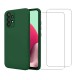 Coque Samsung Galaxy A32 Silicone liquide Verte + 2 Vitres en Verre trempé Protection écran Antichocs