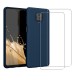 Coque Xiaomi Redmi Note 9s/ 9 Pro/9 Pro Max Silicone liquide Bleue Marine + 2 Vitres en Verre trempé Protection écran Antichocs