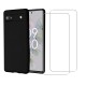 Coque Google Pixel 6A Silicone liquide Noire  + 2 Vitres en Verre trempé Protection écran Antichocs