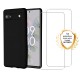 Coque Google Pixel 6A Silicone liquide Noire  + 2 Vitres en Verre trempé Protection écran Antichocs