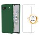 Coque Google Pixel 6A Silicone liquide Verte  + 2 Vitres en Verre trempé Protection écran Antichocs