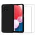 Coque Samsung Galaxy A13 Silicone liquide Noire + 2 Vitres en Verre trempé Protection écran Antichocs