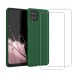 Coque Samsung Galaxy A12 Silicone liquide Verte + 2 Vitres en Verre trempé Protection écran Antichocs
