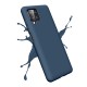 Coque Samsung Galaxy A12 Silicone liquide Bleue Marine + 2 Vitres en Verre trempé Protection écran Antichocs