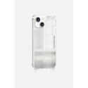 Coque iPhone 14  miroir anti-choc  avec anneaux en silicone transparent 