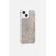 Coque iPhone 13  avec anneaux en silicone paillettes multicolors