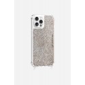 Coque iPhone 12 / 12 Pro avec anneaux en silicone paillettes multicolors