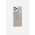 Coque iPhone 11 Pro avec anneaux en silicone paillettes multicolors
