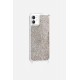 Coque iPhone 11  avec anneaux en silicone paillettes multicolors