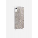 Coque iPhone XR avec anneaux en silicone paillettes multicolors