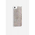 Coque iPhone 7/8/SE 2020 avec anneaux en silicone paillettes multicolors