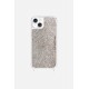 Coque iPhone 14 Plus  avec anneaux en silicone paillettes multicolors