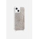 Coque iPhone 14 avec anneaux en silicone paillettes multicolors
