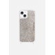 Coque iPhone 14 avec anneaux en silicone paillettes multicolors