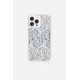 Coque iPhone 13 Pro Max avec anneaux en silicone paillettes holographiques