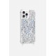 Coque iPhone 12 Pro Max avec anneaux en silicone paillettes holographiques