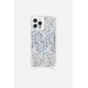 Coque iPhone 12 / 12 Pro  avec anneaux en silicone paillettes holographiques