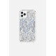 Coque iPhone 11 Pro Max avec anneaux en silicone paillettes holographiques