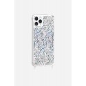 Coque iPhone 11 Pro avec anneaux en silicone paillettes holographiques