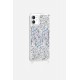 Coque iPhone 11  avec anneaux en silicone paillettes holographiques