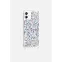 Coque iPhone 11  avec anneaux en silicone paillettes holographiques