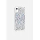 Coque iPhone XR avec anneaux en silicone paillettes holographiques