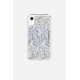 Coque iPhone XR avec anneaux en silicone paillettes holographiques