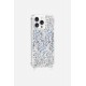 Coque iPhone 14 Pro Max avec anneaux en silicone paillettes holographiques