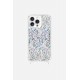 Coque iPhone 14 Pro Max avec anneaux en silicone paillettes holographiques